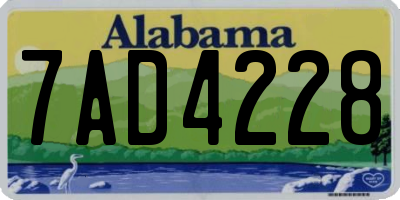 AL license plate 7AD4228