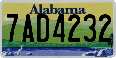AL license plate 7AD4232