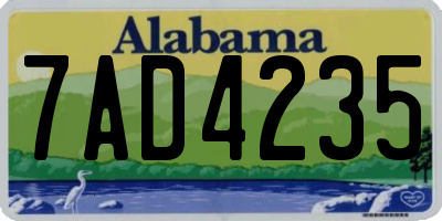 AL license plate 7AD4235