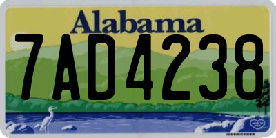 AL license plate 7AD4238