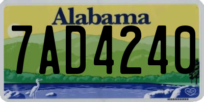 AL license plate 7AD4240