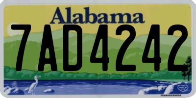 AL license plate 7AD4242