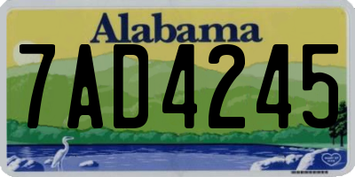 AL license plate 7AD4245