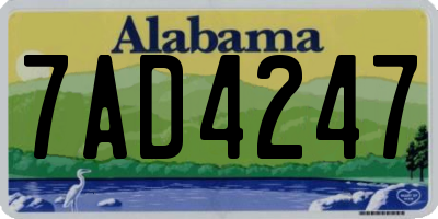 AL license plate 7AD4247