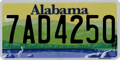 AL license plate 7AD4250
