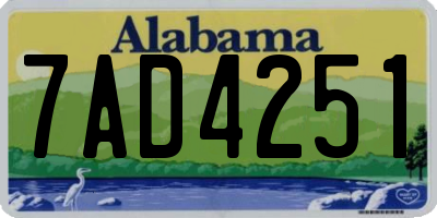 AL license plate 7AD4251