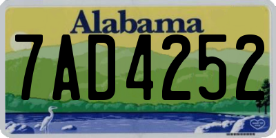 AL license plate 7AD4252
