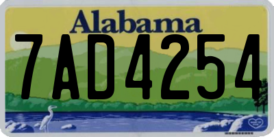 AL license plate 7AD4254