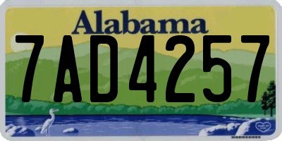 AL license plate 7AD4257