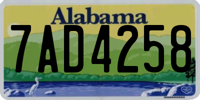 AL license plate 7AD4258