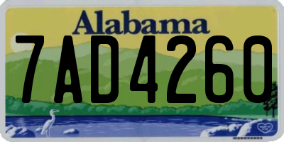 AL license plate 7AD4260