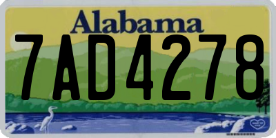 AL license plate 7AD4278