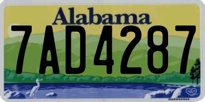 AL license plate 7AD4287