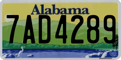 AL license plate 7AD4289