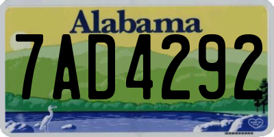 AL license plate 7AD4292