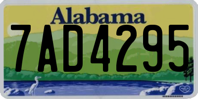 AL license plate 7AD4295