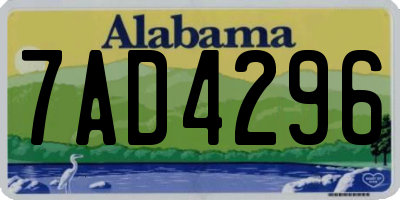 AL license plate 7AD4296