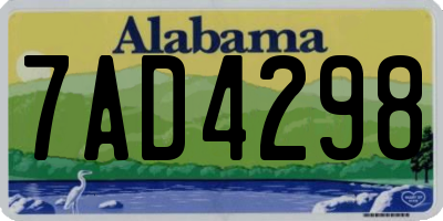 AL license plate 7AD4298