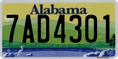 AL license plate 7AD4301