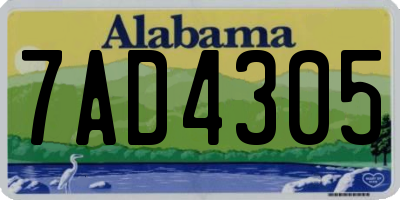 AL license plate 7AD4305