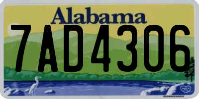 AL license plate 7AD4306
