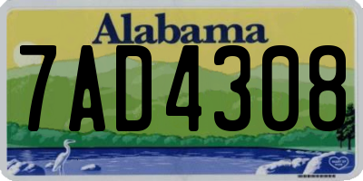 AL license plate 7AD4308
