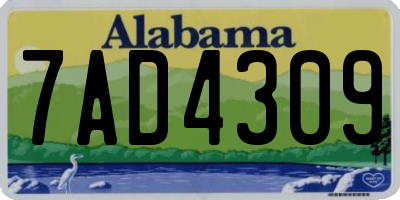 AL license plate 7AD4309