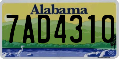 AL license plate 7AD4310