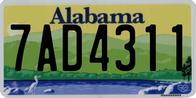 AL license plate 7AD4311