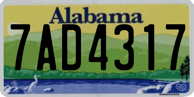 AL license plate 7AD4317