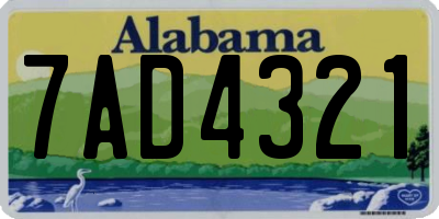 AL license plate 7AD4321