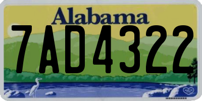 AL license plate 7AD4322