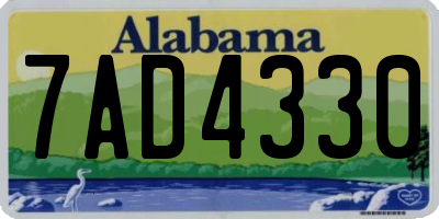 AL license plate 7AD4330