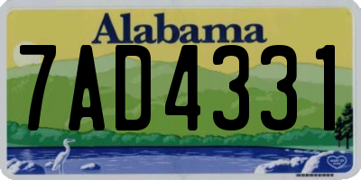 AL license plate 7AD4331