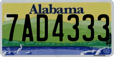 AL license plate 7AD4333