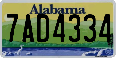 AL license plate 7AD4334
