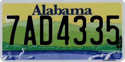 AL license plate 7AD4335