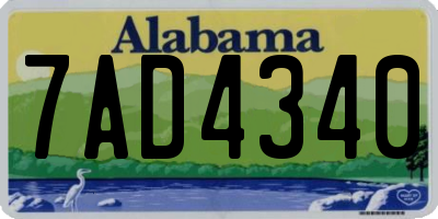 AL license plate 7AD4340
