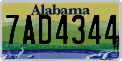 AL license plate 7AD4344