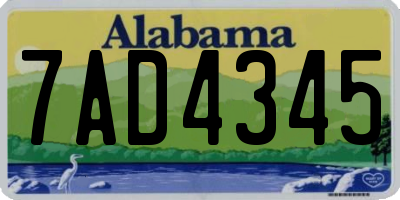 AL license plate 7AD4345