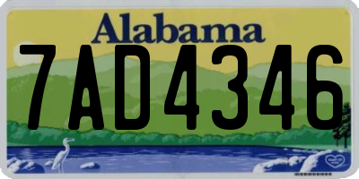 AL license plate 7AD4346