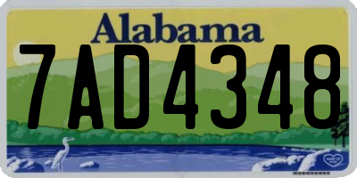 AL license plate 7AD4348