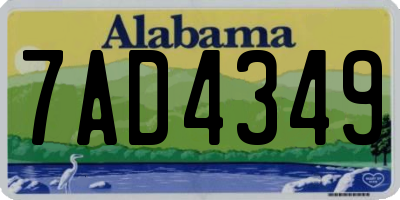 AL license plate 7AD4349