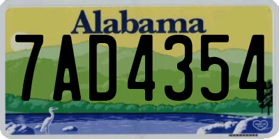 AL license plate 7AD4354