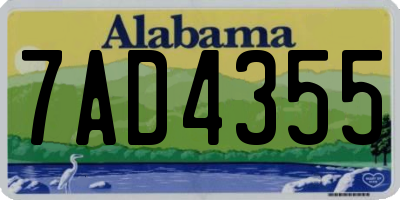AL license plate 7AD4355