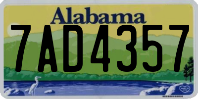AL license plate 7AD4357