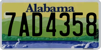 AL license plate 7AD4358