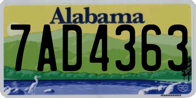 AL license plate 7AD4363