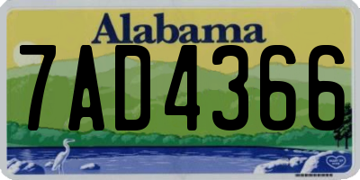 AL license plate 7AD4366