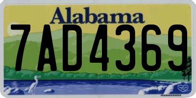 AL license plate 7AD4369